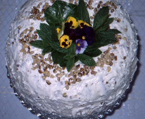 A black walnut pound cake, decorated up a bit. This has always been one of my favorites.