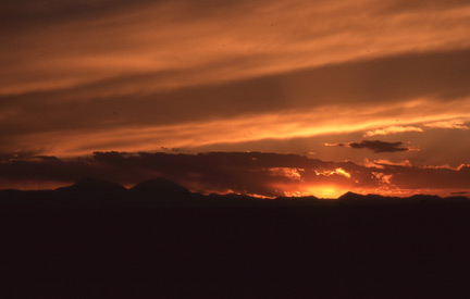 Looking down on sunset in the Smokies.