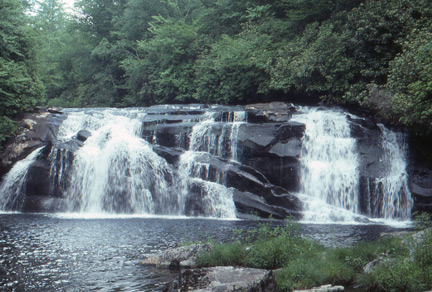 Middle Falls on Big Snowbird Creek in Graham County, NC