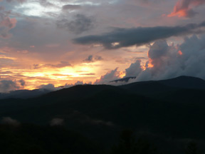 Sunset in Cataloochee Valley in the Great Smoky Mountains National Park.