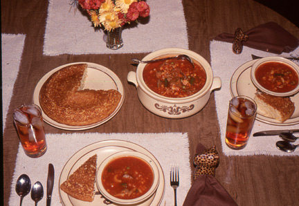 Soup and a pone of cornbread makes a hearty February meal.