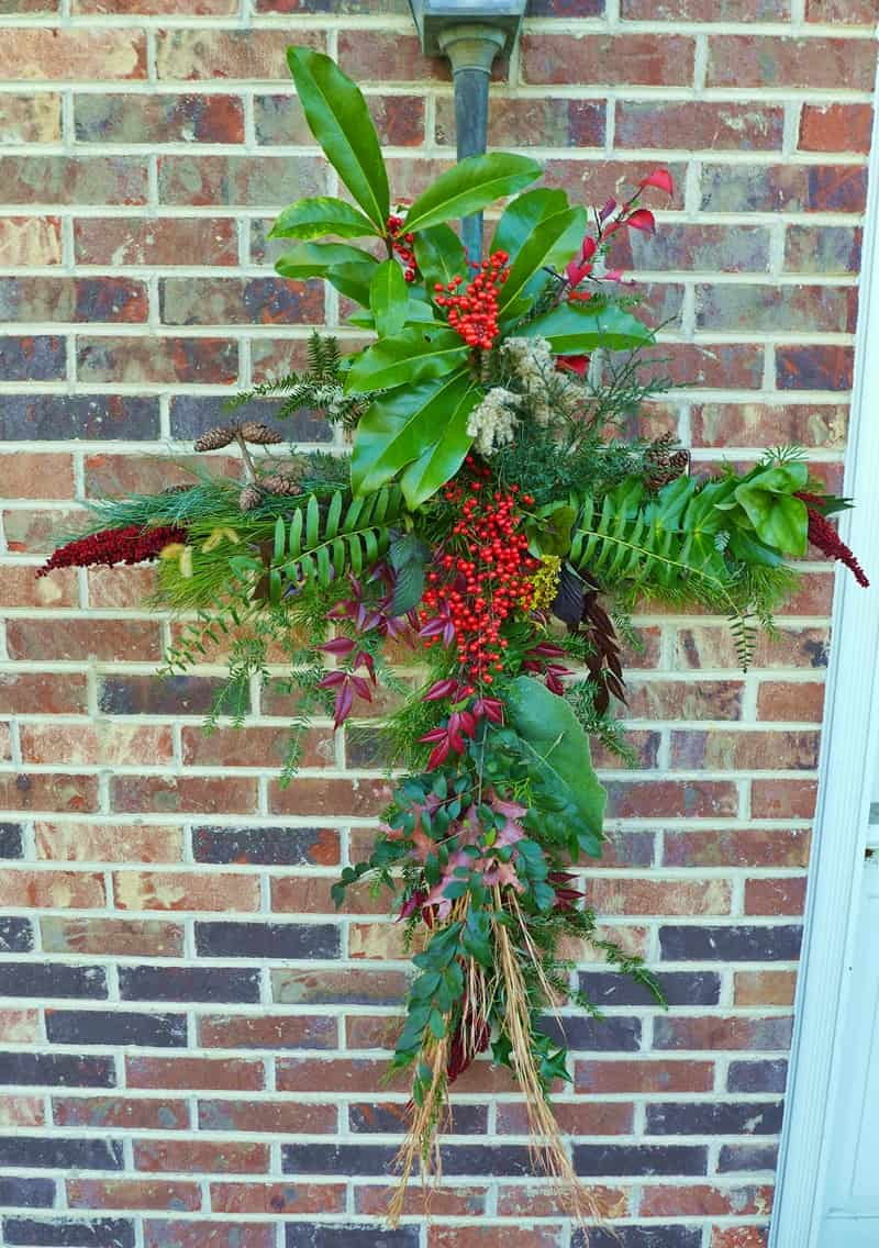 cross made from greenery