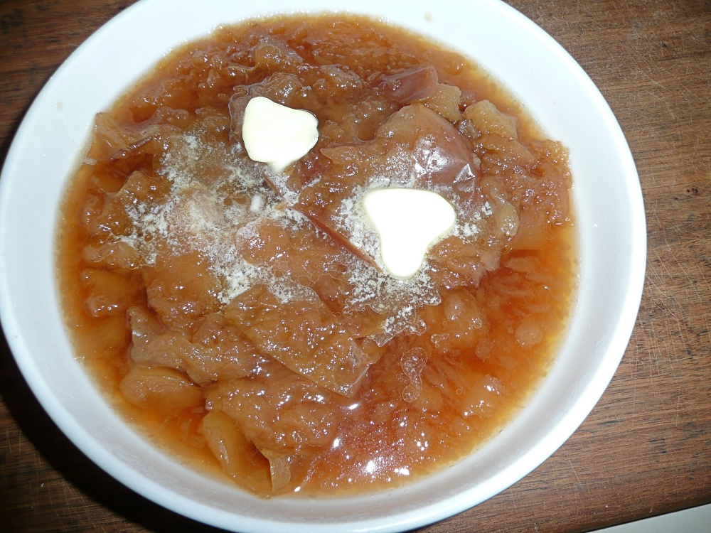 Bowl of apples with butter 