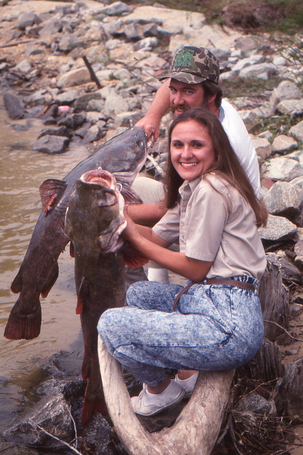 couple with catfish