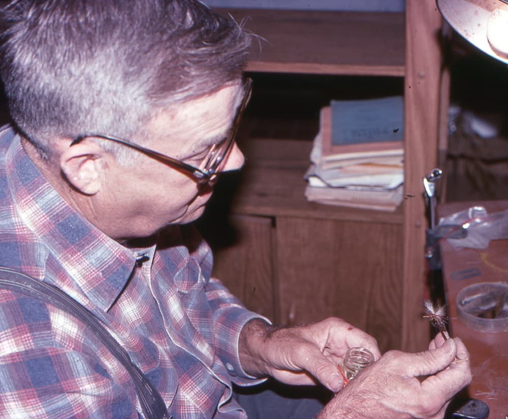 Man tying fly